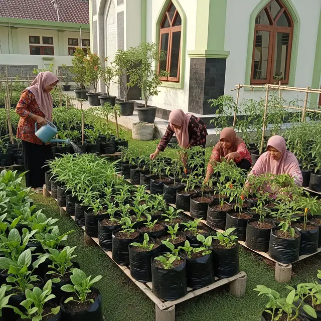 9 Ide Kebun Sayur untuk Ibu-Ibu Jamaah Masjid, Hasil untuk Bersama