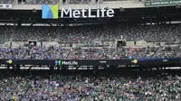 Tampak banyaknya bangku kosong di Stadion MetLife yang menggelar pertandingan Palmeiras kontra Porto di Piala Dunia Antarklub 2025.  (David Ramos/Getty Images/AFP)