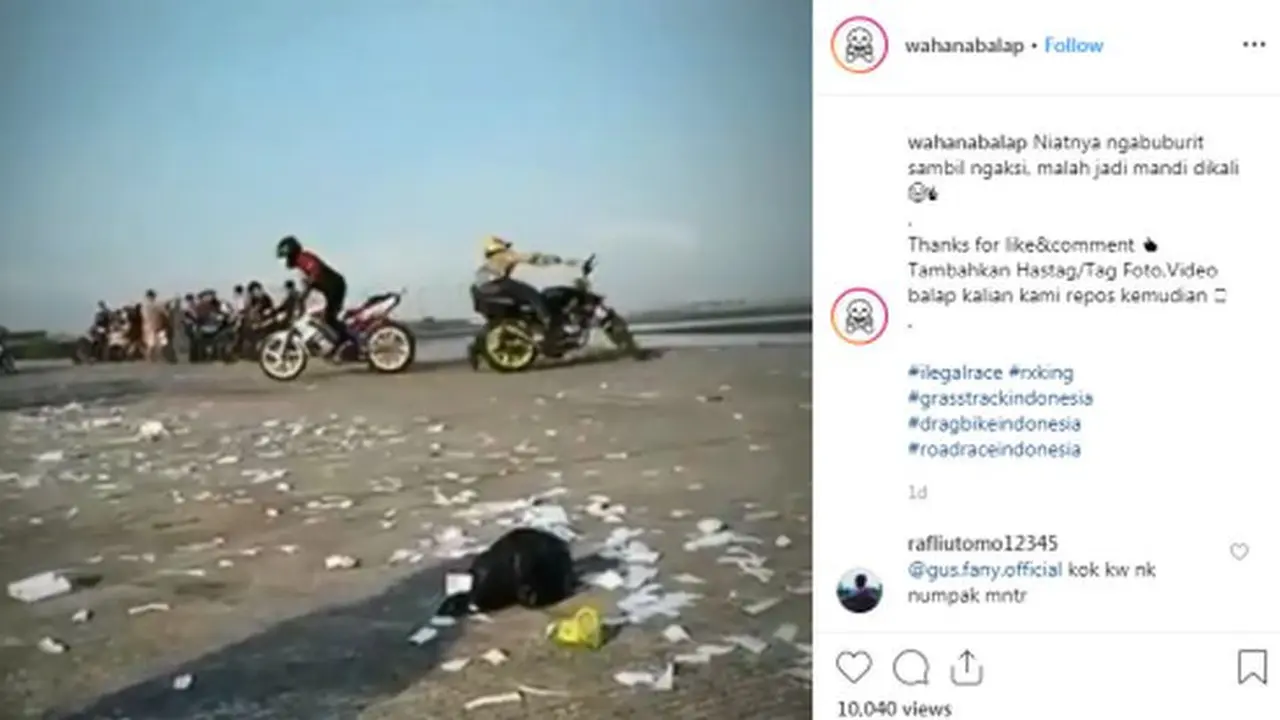 Niat Ngabuburit Sambil Freestyle Malah Kecebur di Sungai (Foto: Instagram)