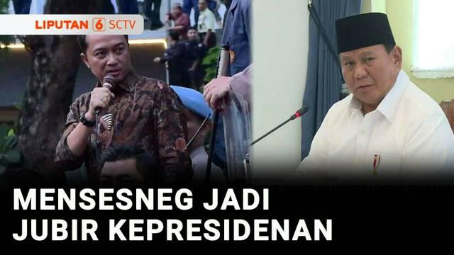 Presiden Prabowo Subianto menunjuk Menteri Sekretaris Negara (Mensesneg) Prasetyo Hadi sebagai Juru Bicara Presiden. Informasinya kami rangkum dalam Kilas Politik.