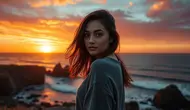 caption untuk sunset ©Ilustrasi dibuat AI