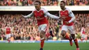 Pemain Arsenal, Alexis Sanchez, mencetak dua gol ke gawang AFC Bournemouth dalam laga pekan ke-13 Premier League 2016-2017 di Stadion Emirates, Minggu (27/11/2016). (Reuters/Toby Melville)