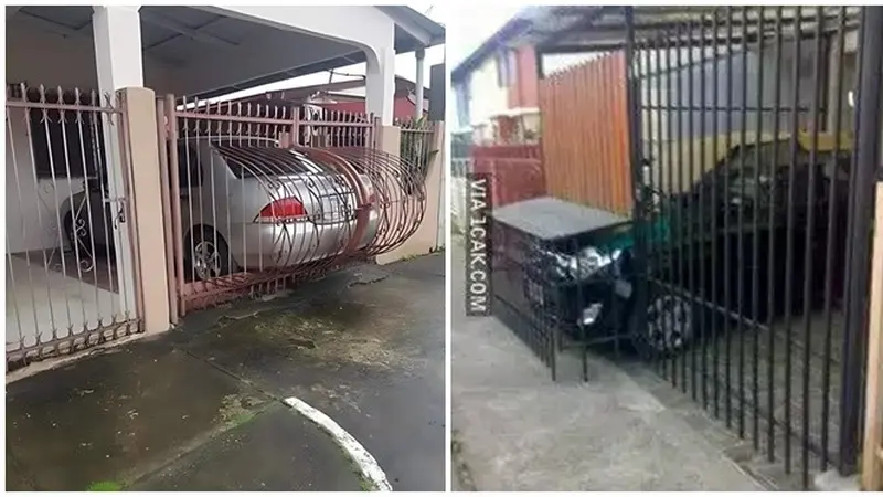 6 Pagar Rumah Nyeleneh demi Mobil Bisa Masuk Ini Kocak, Garasi Terlalu Kecil