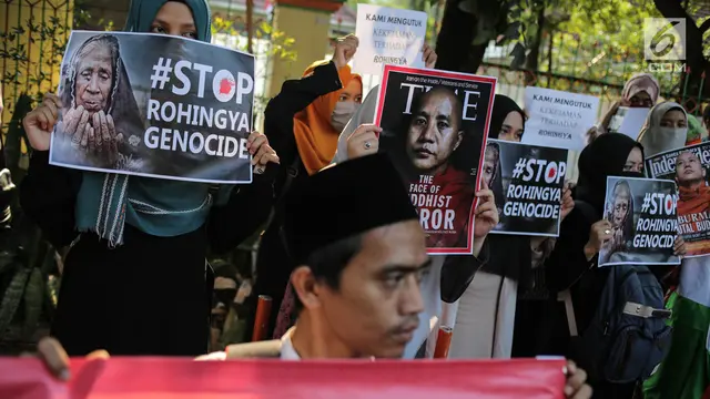 Human Right Alliance Indonesia Gelar Aksi di Depan Kedutaan Besar Myanmar Jakarta