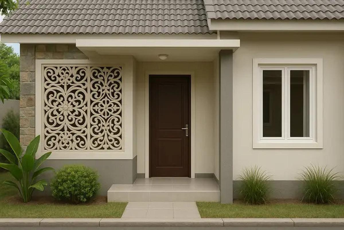 7 Model Teras Rumah Subsidi Tipe 36 dengan Roster Dekoratif, Sentuhan Simpel Bikin Rumah Estetik