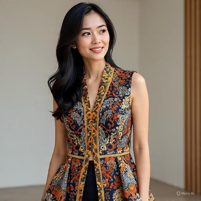 8 Model Rompi Batik Wanita Tanpa Lengan, Stylish untuk OOTD Kantor atau ...