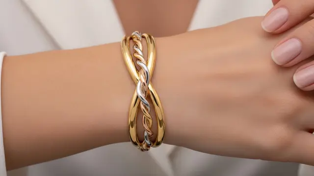 Model Gelang Emas Twist Tiga Warna yang Lagi Tren 2026