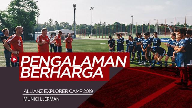 Berita video melihat beragam kegiatan Allianz Explorer Camp 2019 bersama anak-anak berbakat dari Asia yang mendapat pengalaman berharga di Munich, Jerman. Salah satu kegiatannya yaitu berlatih bersama pelatih dari Bayern Munchen.