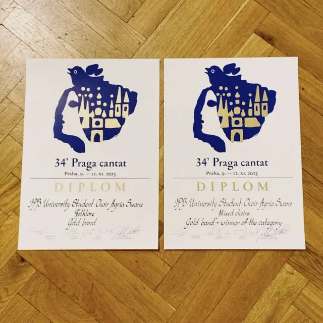 PSM IPB Agria Swara Cemerlang di The 34th Praga Cantat International Choir Competition and Festival. (instagram.com/agriaswara)