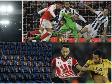 Berikut ini 10 foto terbaik pada ajang Premier League pekan ke-18 yang menjadi pilihan Editor Bola.com. (AFP-Reuters)