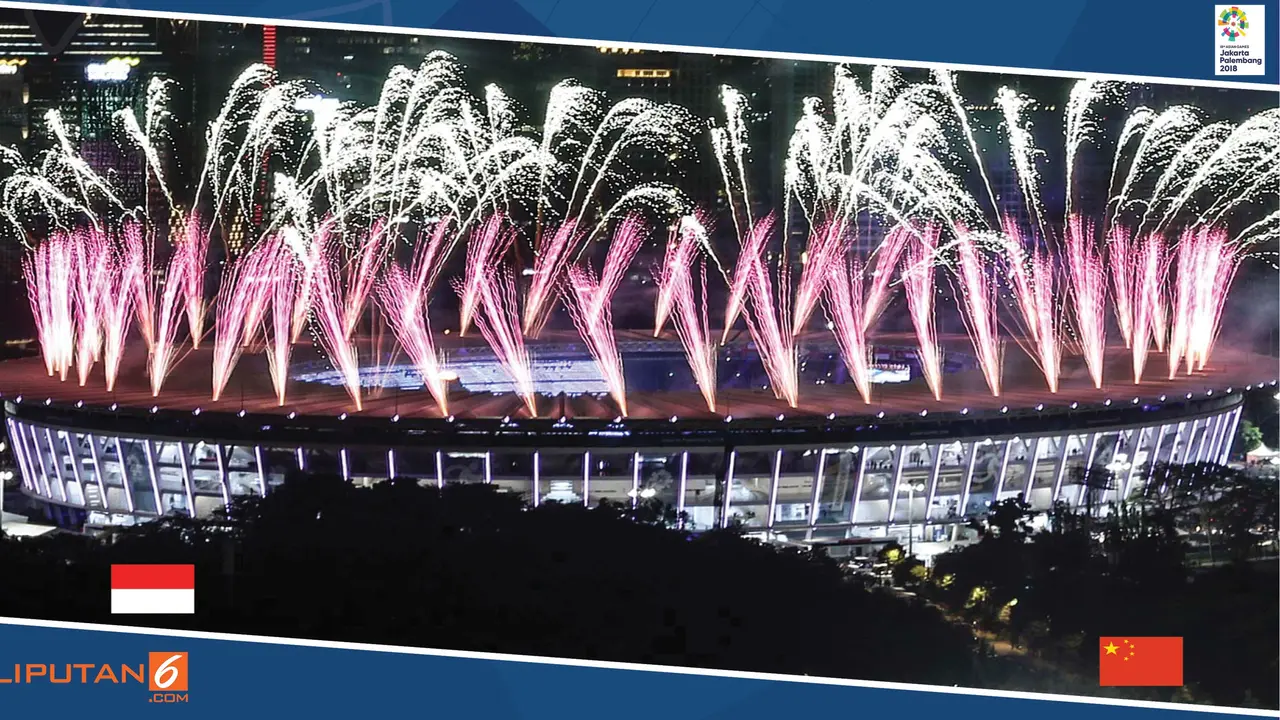 Banner Estafet Tuan Rumah Asian Games dari Indonesia ke China