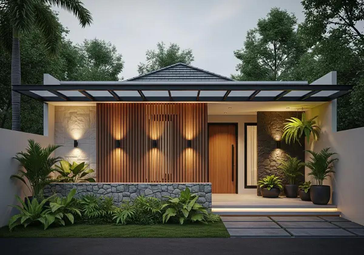 Teras Minimalis yang Nyaman dan Sederhana/Model Rumah 1 Lantai dengan Teras Depan Luas (Sumber; gemini.com)