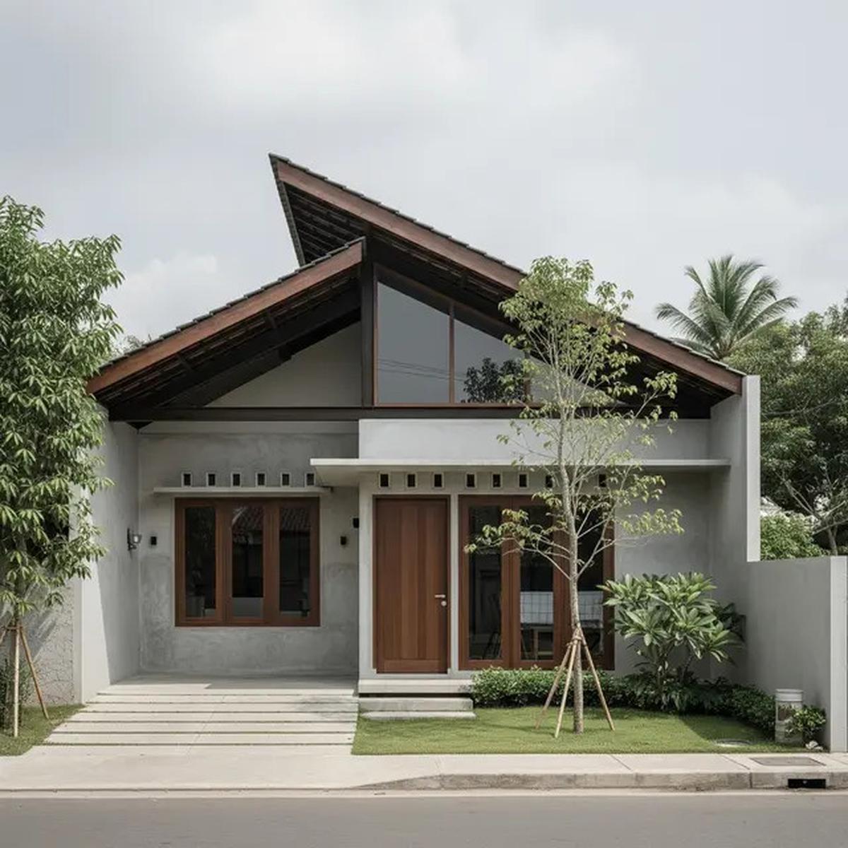 7 Inspirasi Rumah 1 Lantai dengan Atap Miring Satu Sisi, Desain Modern dan Estetik