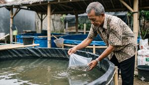 Cara Ternak Lele di Kolam Terpal untuk Orang Tua (Foto: Gemini AI)