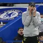 Manajer Chelsea Thomas Tuchel berteriak dalam pertandingan Liga Inggris melawan Liverpool di Stamford Bridge, London, Minggu, 2 Januari 2022. (AP Photo/Matt Dunham)