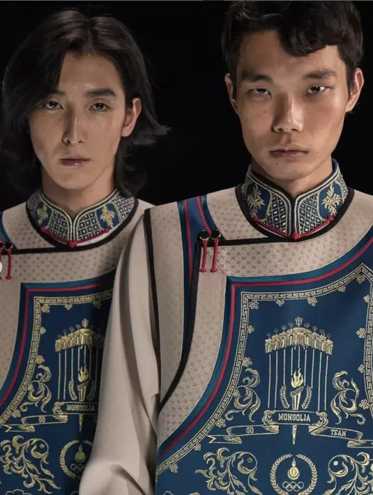 Seragam tim Mongolia untuk upacara pembukaan Olimpiade juga dibuat sarat akan gaya couture. Rupanya Michela Mazonka menjadi nama di balik terciptanya seragam ini. [Foto: Instagram/ @michelamazonka]