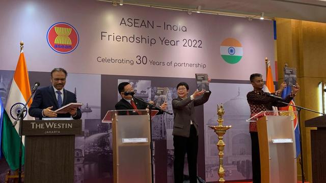 Perayaan 30 tahun hubungan India-ASEAN di Hotel The Westin pada Selasa (14/3/2023). (Dok: Liputan6/Benedikta Miranti)