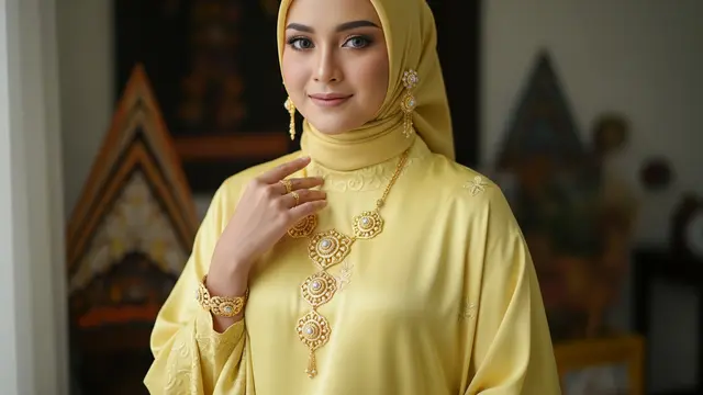 Padu Padan Butter Yellow dengan Perhiasan Emas