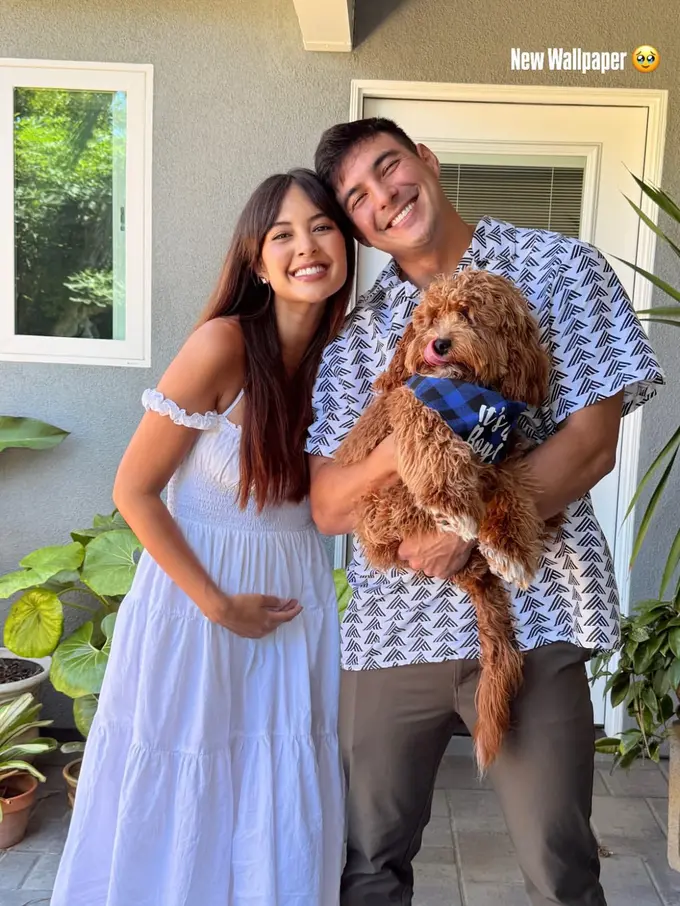 Aurelie Moeremans Dibalut Dress Putih saat Gender Reveal Anak Pertamanya