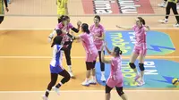 Jakarta Pertamina Enduro menumbangkan Jakarta Electric PLN dalam lanjutan&nbsp;PLN Mobile Proliga 2025.&nbsp;Tisya Amallya dan kawan-kawan menang 3-0 (25-21, 25-16, 25-22) di GOR PSCC Palembang, Sabtu (22/2).&nbsp;(foto: PBVSI)