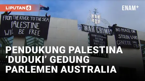 VIDEO: Demo Pro-Palestina, Massa Duduki Atap Gedung Parlemen Australia