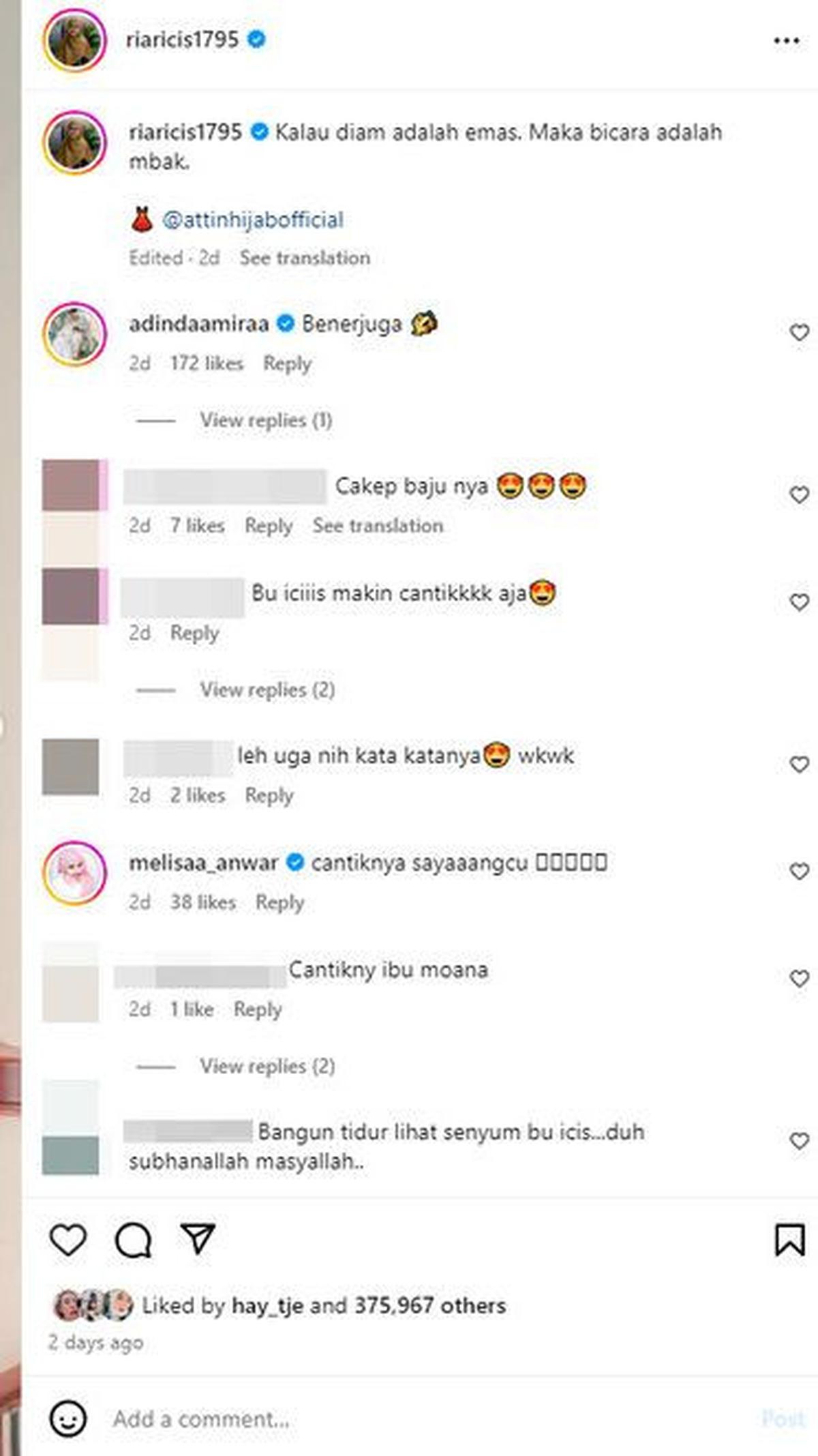 Postingan Ria Ricis