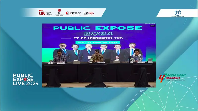 Direktur Keuangan PTPP Agus Purbianto  dalam konferensi pers public expose live 2024, Rabu (28/8/2024). (Pipit/Liputan6.com)