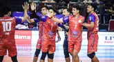 Tim putra Permuda Tirta Bhagasasi Bekasi secara mengejutkan berhasil mengalahkan TNI AU Electric dengan skor telak 3-0 (25-17, 25-19, 25-22) dalam lanjutan Final Four Livoli Divisi Utama 2025 yang berlangsung di GOR Ki Mageti, Magetan, Selasa (14/10/2025). (Dok. PBVSI)