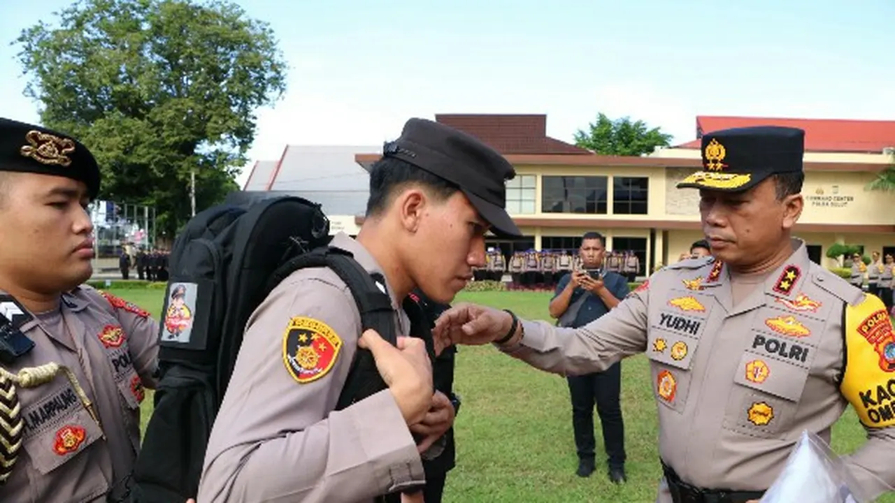 Apel yang dilaksanakan di halaman depan Markas Polda Sulut, Jumat (9/2/2024) pagi.
