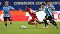 Pertandingan antara Kanada versus Uruguay di perebutan posisi 3 Copa America 2024 hari Minggu (14/07/2024) pagi WIB. (GRANT HALVERSON / GETTY IMAGES NORTH AMERICA / Getty Images via AFP)