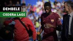 Ousmane Dembele harus menepi tiga hingga empat pekan akibat cedera hamstring.