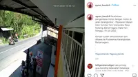 Dibagikan akun Instagram @agoez_bandz4, motor yang menabrak dari arah belakang tak mampu mengotrol kecepataan dan kaget saat melihat kendaraan lain secara tiba-tiba berhenti.