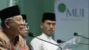 Wakil ketua umum MUI, KH Maruf Amin (kiri) menilai hukuman mati yang diberikan pemerintah kepada pengedar narkoba adalah tindakan yang tepat, Jakarta, Selasa (3/3/2015). (Liputan6.com/Faizal Fanani)