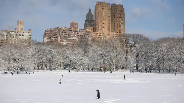 Central Park New York Berhias Salju saat Musim Dingin