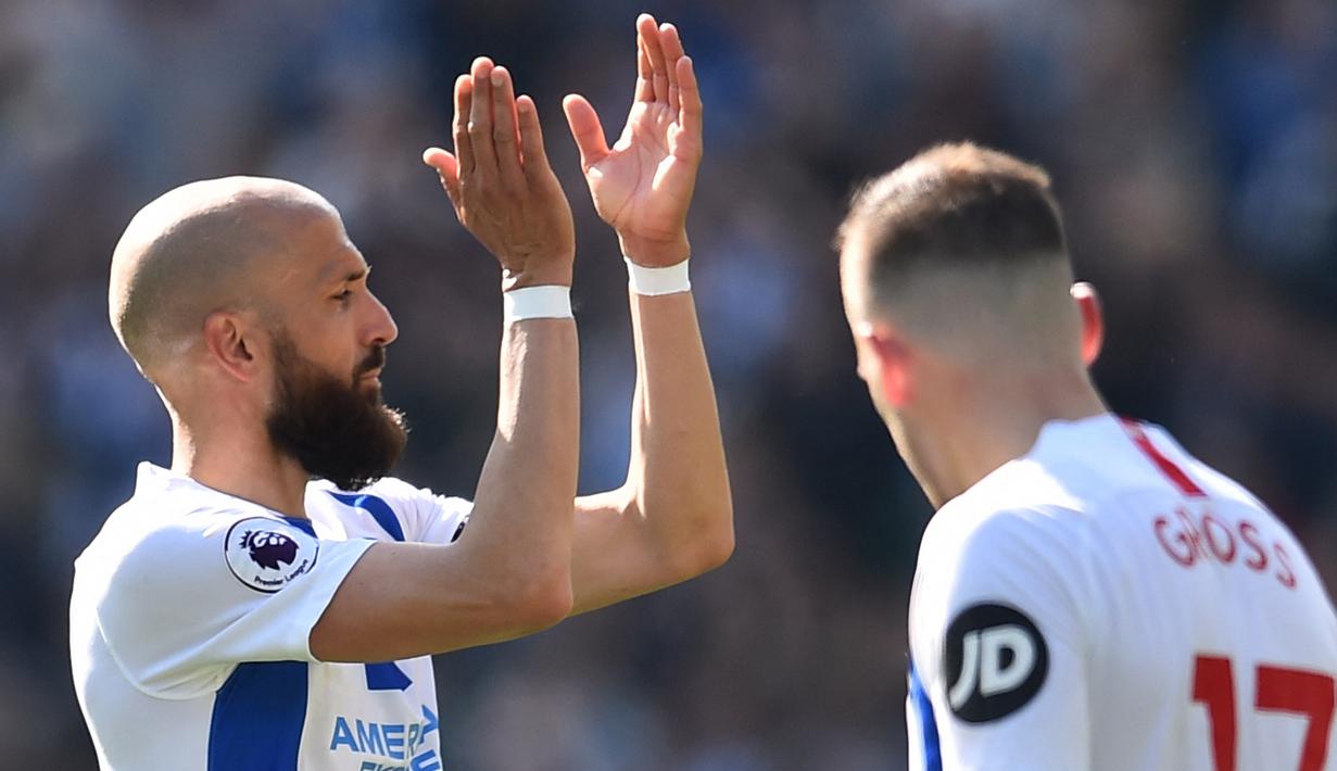 Sebagai pemain, Saltor punya reputasi lumayan. Saltor akan dikenang sebagai salah satu legenda Brighton. Dia pernah membela Brigthon selama tujuh musim. Pada musim 2016/2017, Saltor membawa Brighton promosi ke Premier League dan masih bermain hingga 2019. (AFP/Glyn Kirk)