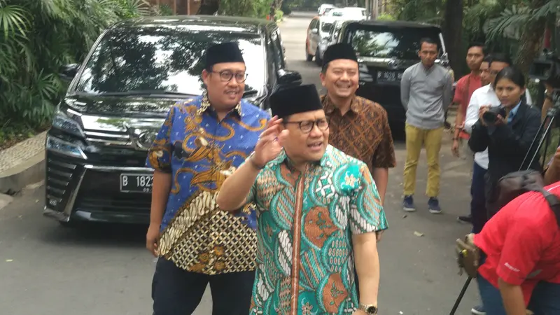 Ketua Umum PKB Muhaimin Iskandar yang kerap disapa Cak Imin menyambangi kediaman Ma'ruf Amin, Jumat (5/7/2019).