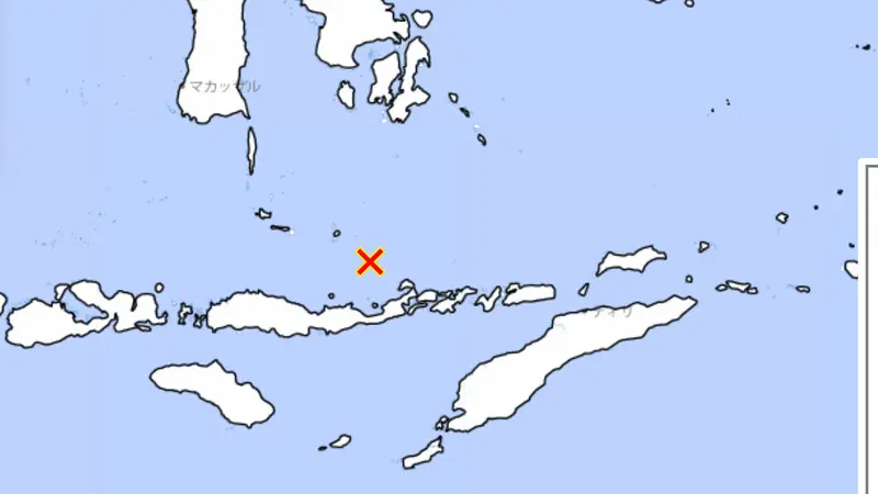 Japan Meteorogical Agency sorot lokasi gempa NTT, 14 Desember 2021.