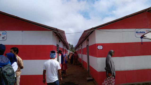 Hunian sementara dari BUMN untuk korban gempa di Sembalun Lombok (Liputan6.com/Sunariyah)