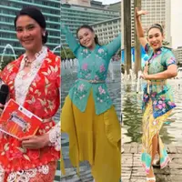 Maudy Koesnaedi, Rossa, dan Happy Salma saat Tampil di CFD Bundaran HI mengenakan kebaya. [Instagram]
