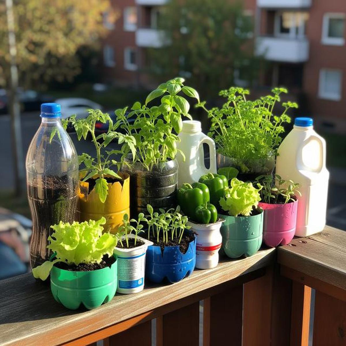 Cara Membuat Kebun Mini Sayuran dengan Pot Plastik Bekas di Rumah (AI)