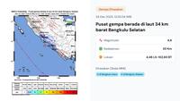 Gempa Hari Ini Rabu 24 November 2025, Bermagnitudo 4,6 Getarkan Bengkulu Selatan