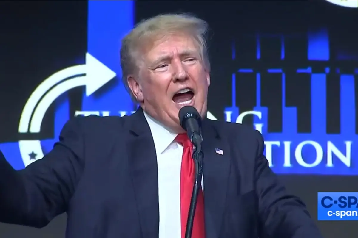 Mantan Presiden AS Donald Trump di acara Turning Point USA Student Action Summit di Phoenix, Arizona.