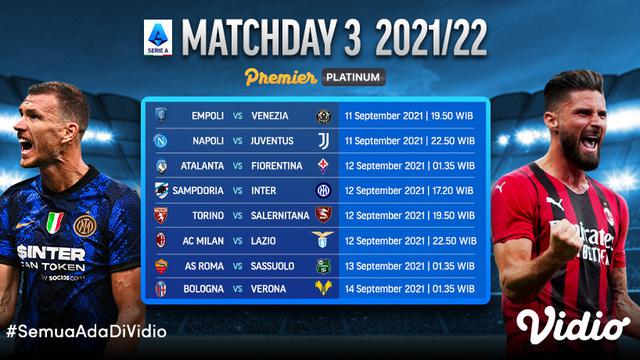 Saksikan, Live Streaming Liga Italia Serie A 2021/2022 Pekan Kedua di Vidio 27-30 Agustus 2021