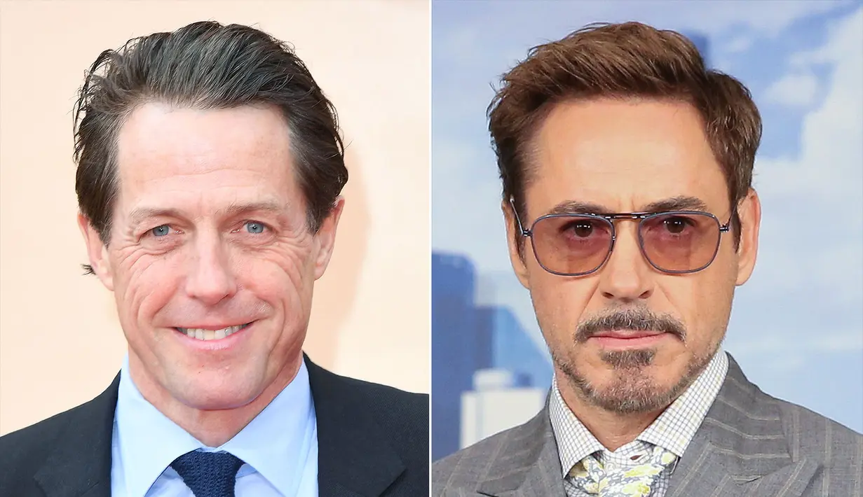 Kerja bareng untuk Restoration, Robert Downey Jr nggak begitu suka dengan Hugh Grant yang selalu mementingkan dirinya sendiri. (Stuart C. Wilson/Getty; Rob Kim/Getty/People)