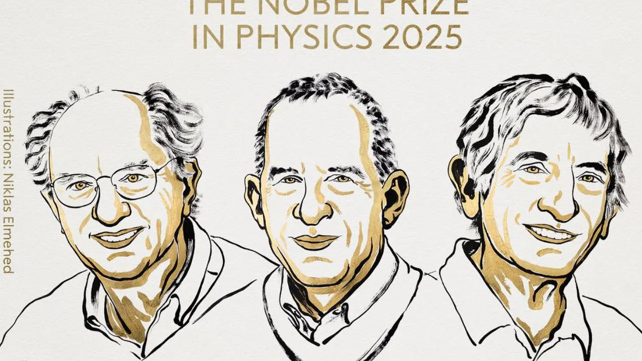 John Clarke (Inggris), Michel H. Devoret (Prancis), dan John M. Martinis (AS) memenangkan Hadiah Nobel Fisika 2025 (Dok. The Royal Swedish Academy of Sciences).