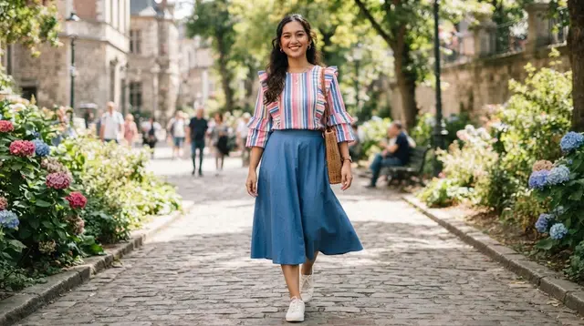 6 Model Blouse Ruffle Salur yang Manis dan Feminin, Cocok untuk OOTD