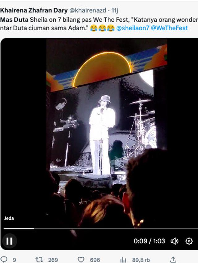 Mas Duta Ikut Jadi Trending Usai Sheila On 7 Manggung di We The Fest 2023 Gantikan The 1975. (Twitter @khairenazd)