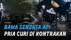 Seorang pria berbadan tambun tertangkap kamera CCTV melakukan aksi maling di sebuah kontrakan.