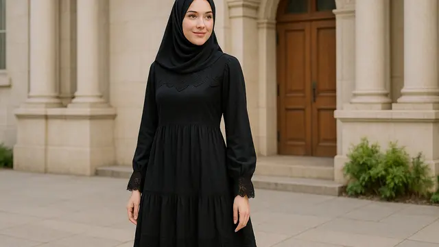 Inspirasi Dress Hitam Berlayer