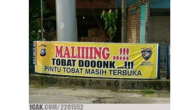 6 Tulisan Peringatan untuk Maling di Tempat Umum Ini Bikin Tepuk Jidat